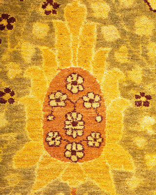 Traditional Mogul Green Wool Area Rug 6' 3" x 9' 2" - Solo Rugs