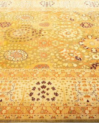 Traditional Mogul Green Wool Area Rug 6' 3" x 9' 2" - Solo Rugs