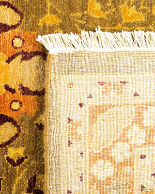 Traditional Mogul Green Wool Area Rug 6' 3" x 9' 2" - Solo Rugs