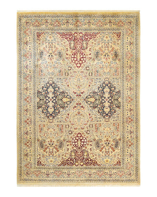 Traditional Mogul Ivory Wool Area Rug 6' 3" x 8' 10" - Solo Rugs