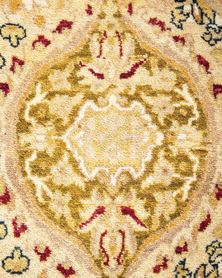 Traditional Mogul Yellow Wool Area Rug 6' 2" x 9' 1" - Solo Rugs