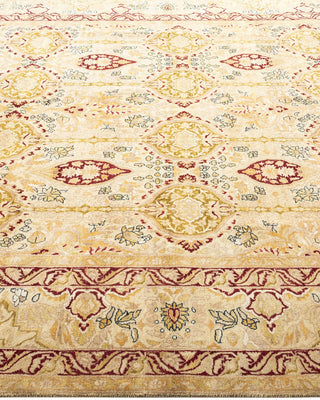 Traditional Mogul Yellow Wool Area Rug 6' 2" x 9' 1" - Solo Rugs