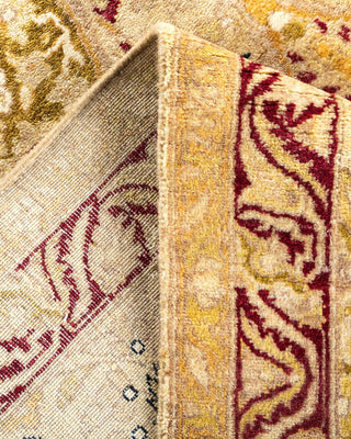 Traditional Mogul Yellow Wool Area Rug 6' 2" x 9' 1" - Solo Rugs