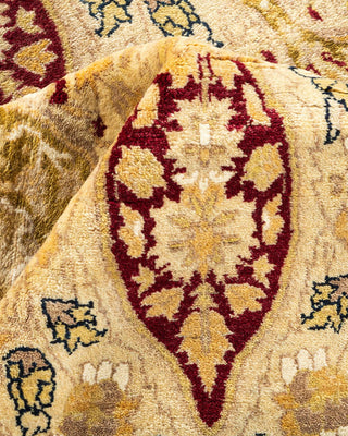 Traditional Mogul Yellow Wool Area Rug 6' 2" x 9' 1" - Solo Rugs