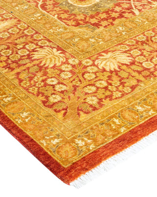 Traditional Mogul Orange Wool Area Rug 6' 0" x 9' 1" - Solo Rugs