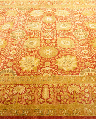 Traditional Mogul Orange Wool Area Rug 6' 0" x 9' 1" - Solo Rugs