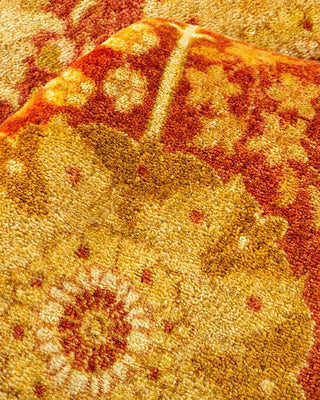Traditional Mogul Orange Wool Area Rug 6' 0" x 9' 1" - Solo Rugs