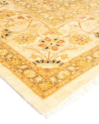 Traditional Mogul Ivory Wool Area Rug 9' 3" x 11' 9" - Solo Rugs
