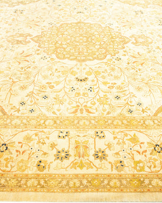 Traditional Mogul Ivory Wool Area Rug 9' 3" x 11' 9" - Solo Rugs