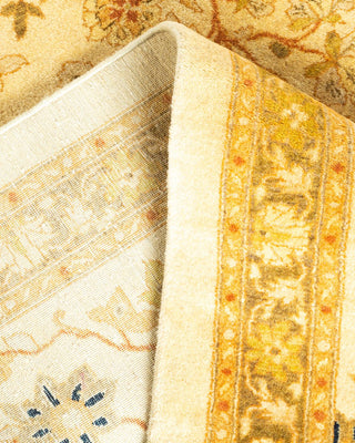 Traditional Mogul Ivory Wool Area Rug 9' 3" x 11' 9" - Solo Rugs