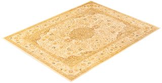 Traditional Mogul Ivory Wool Area Rug 9' 3" x 11' 9" - Solo Rugs