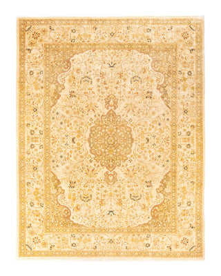 Traditional Mogul Ivory Wool Area Rug 9' 3" x 11' 9" - Solo Rugs