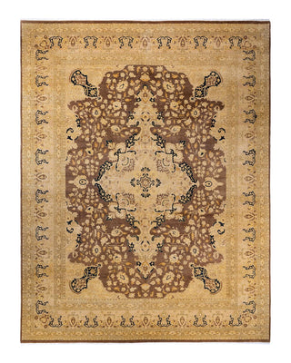 Traditional Mogul Brown Wool Area Rug 9' 1" x 11' 10" - Solo Rugs