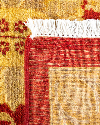 Traditional Mogul Orange Wool Area Rug 9' 2" x 12' 1" - Solo Rugs