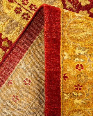 Traditional Mogul Orange Wool Area Rug 9' 2" x 12' 1" - Solo Rugs
