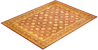 Traditional Mogul Orange Wool Area Rug 9' 2" x 12' 1" - Solo Rugs