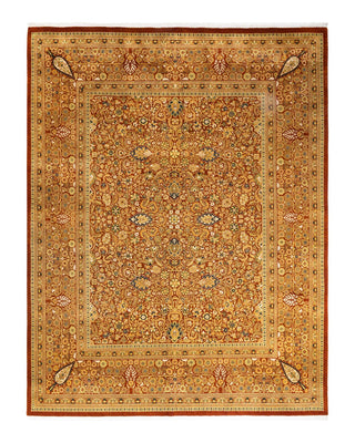 Traditional Mogul Orange Wool Area Rug 8' 0" x 10' 4" - Solo Rugs