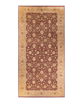 Traditional Mogul Red Wool Area Rug 9' 0" x 18' 5" - Solo Rugs