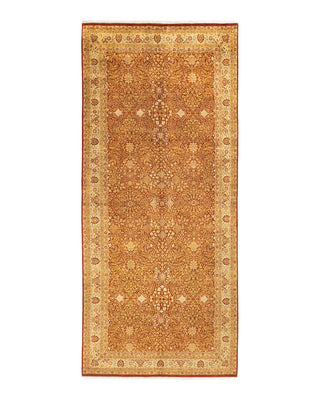 Traditional Mogul Orange Wool Runner 6' 1" x 14' 1" - Solo Rugs