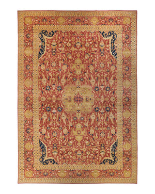 Traditional Mogul Orange Wool Area Rug 12' 0" x 17' 10" - Solo Rugs