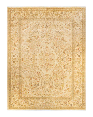 Traditional Mogul Ivory Wool Area Rug 9' 1" x 11' 10" - Solo Rugs