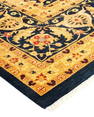 Traditional Mogul Blue Wool Area Rug 9' 0" x 12' 1" - Solo Rugs