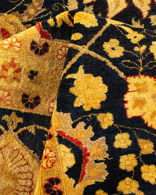 Traditional Mogul Blue Wool Area Rug 9' 0" x 12' 1" - Solo Rugs