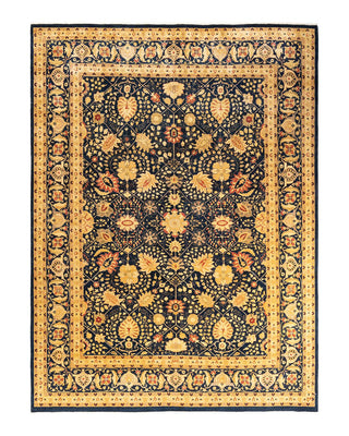 Traditional Mogul Blue Wool Area Rug 9' 0" x 12' 1" - Solo Rugs