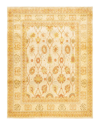 Traditional Mogul Ivory Wool Area Rug 7' 10" x 10' 2" - Solo Rugs