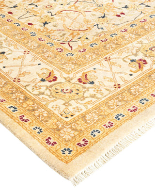 Traditional Mogul Ivory Wool Area Rug 5' 10" x 9' 1" - Solo Rugs