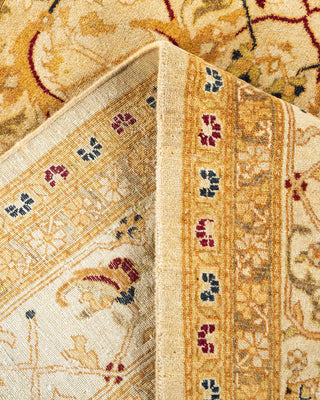 Traditional Mogul Ivory Wool Area Rug 5' 10" x 9' 1" - Solo Rugs