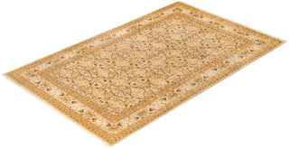 Traditional Mogul Ivory Wool Area Rug 5' 10" x 9' 1" - Solo Rugs