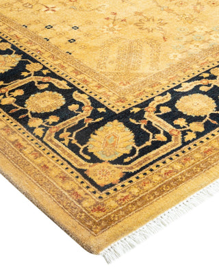 Traditional Mogul Yellow Wool Area Rug 6' 2" x 8' 10" - Solo Rugs