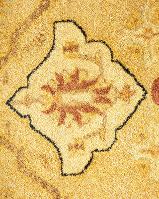 Traditional Mogul Yellow Wool Area Rug 6' 2" x 8' 10" - Solo Rugs