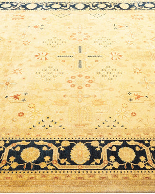 Traditional Mogul Yellow Wool Area Rug 6' 2" x 8' 10" - Solo Rugs
