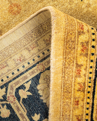 Traditional Mogul Yellow Wool Area Rug 6' 2" x 8' 10" - Solo Rugs