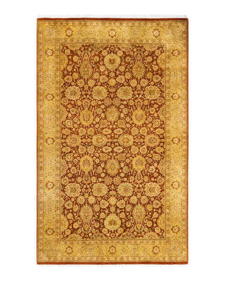 Traditional Mogul Orange Wool Area Rug 4' 8" x 7' 5" - Solo Rugs