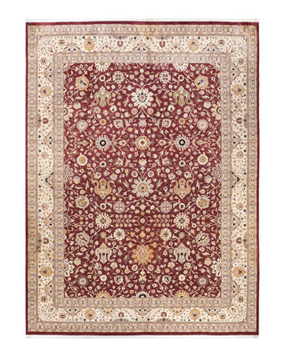 Traditional Mogul Red Wool Area Rug 9' 2" x 12' 4" - Solo Rugs