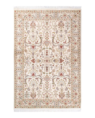 Traditional Mogul Ivory Wool Area Rug 4' 2" x 6' 3" - Solo Rugs
