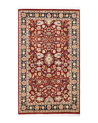 Traditional Mogul Red Wool Area Rug 3' 1" x 5' 2" - Solo Rugs