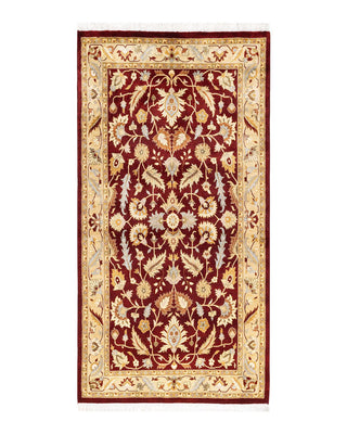 Traditional Mogul Red Wool Area Rug 3' 1" x 5' 5" - Solo Rugs