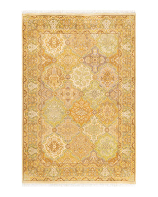 Traditional Mogul Ivory Wool Area Rug 4' 1" x 6' 1" - Solo Rugs