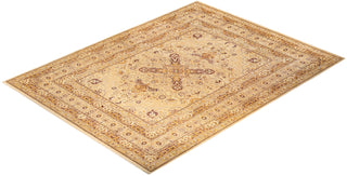 Traditional Mogul Ivory Wool Area Rug 9' 2" x 12' 1" - Solo Rugs