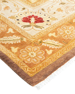 Traditional Mogul Brown Wool Area Rug 9' 0" x 12' 1" - Solo Rugs