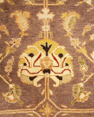 Traditional Mogul Brown Wool Area Rug 9' 0" x 12' 1" - Solo Rugs