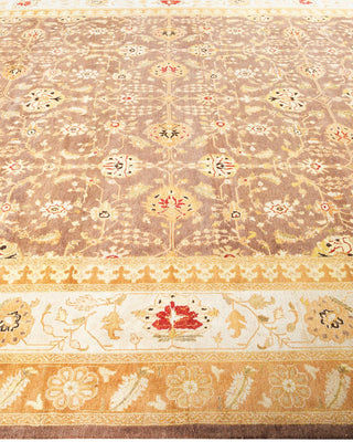 Traditional Mogul Brown Wool Area Rug 9' 0" x 12' 1" - Solo Rugs