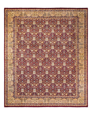 Traditional Mogul Red Wool Area Rug 8' 1" x 9' 6" - Solo Rugs