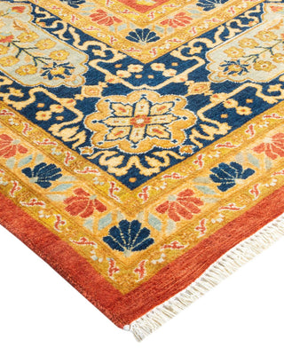 Traditional Mogul Orange Wool Area Rug 8' 0" x 10' 6" - Solo Rugs
