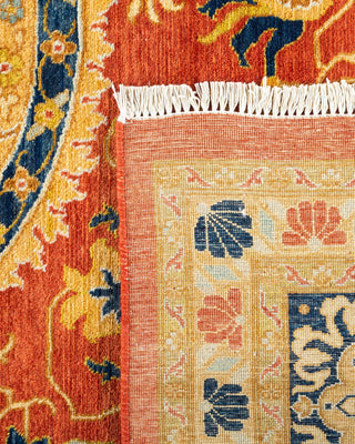 Traditional Mogul Orange Wool Area Rug 8' 0" x 10' 6" - Solo Rugs