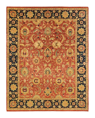 Traditional Mogul Orange Wool Area Rug 8' 1" x 10' 4" - Solo Rugs